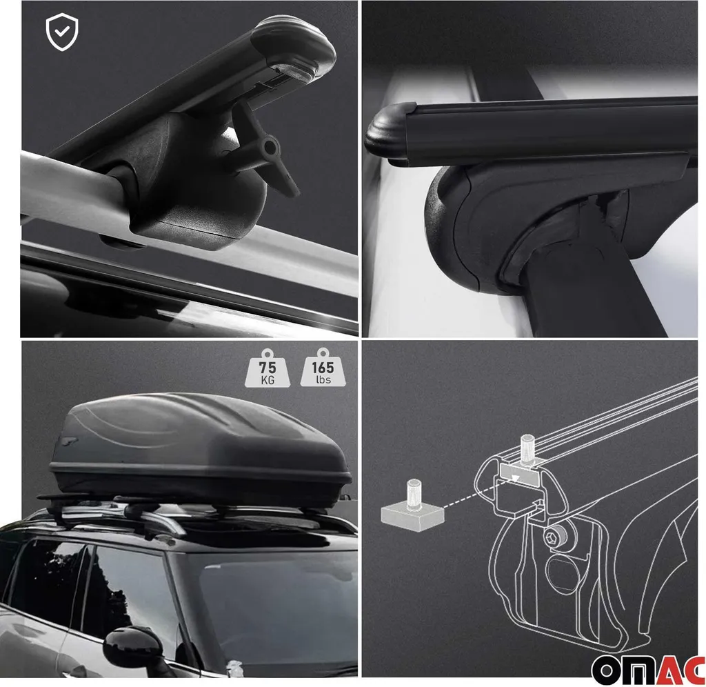 Portapacchi Ford Explorer 2002-2005 Barre Alluminio Nero 2x Resistenti - 3