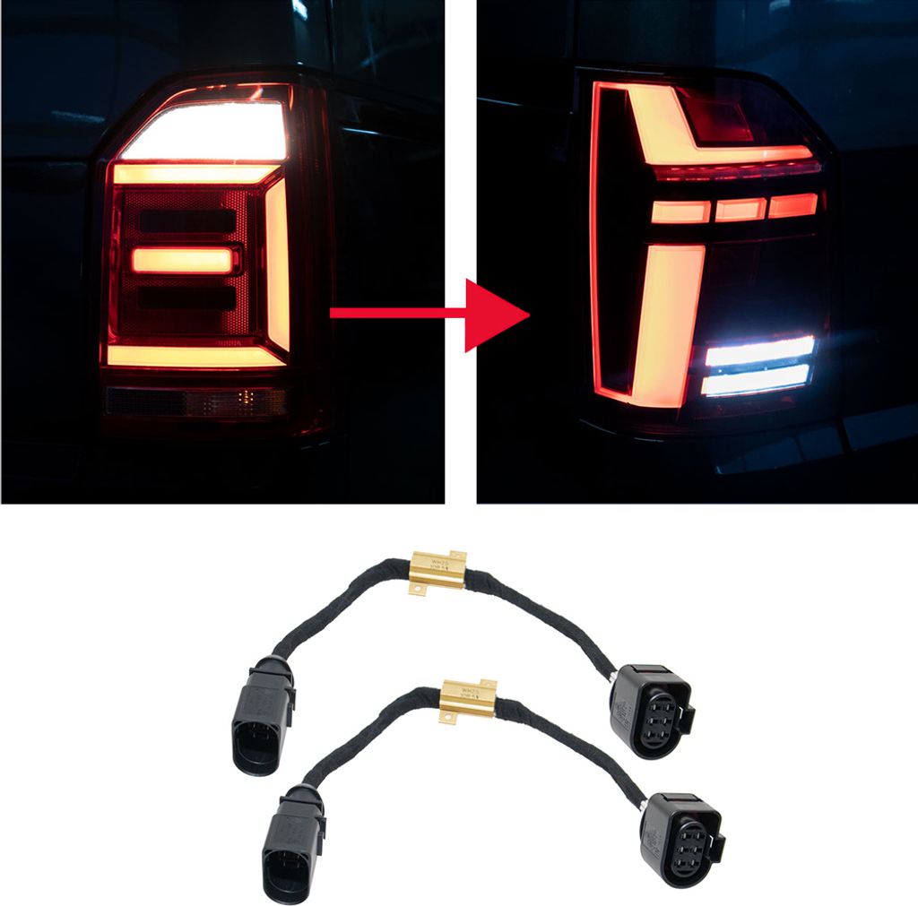 Original Kufatec Kabelbaum Adapter auf Facelift LED Rückleuchten für VW T6 VI