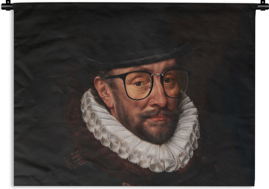 MuchoWow Wandteppich Wandbehang Wilhelm von Oranien - Adriaen Thomasz - Bril 60x45 cm Tapisserie Dekoration Wandtuch - Das Schlafzimmer