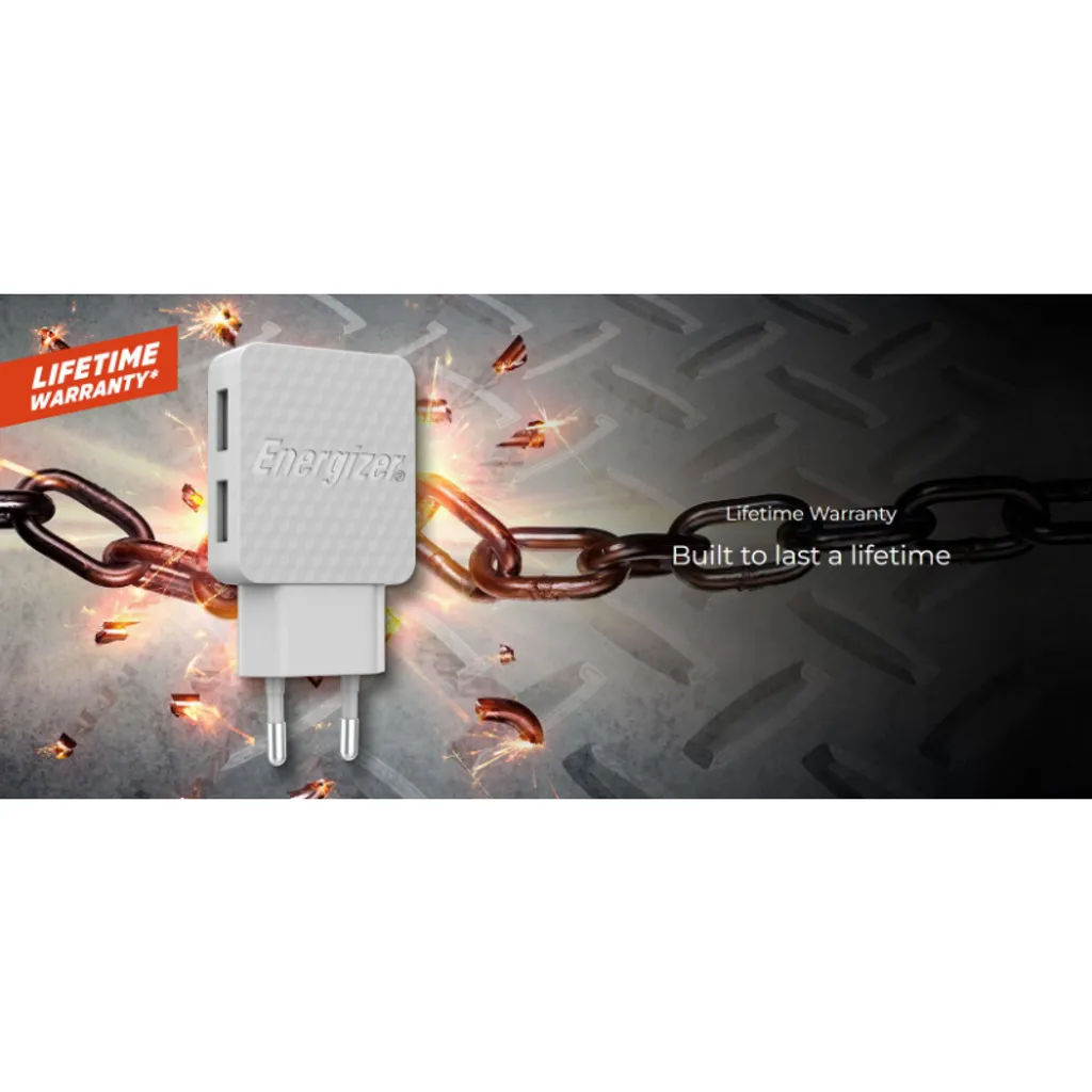 Chargeur Secteur Energizer HardCase Ultra Résistant + 2 Câbles Inclus - 9