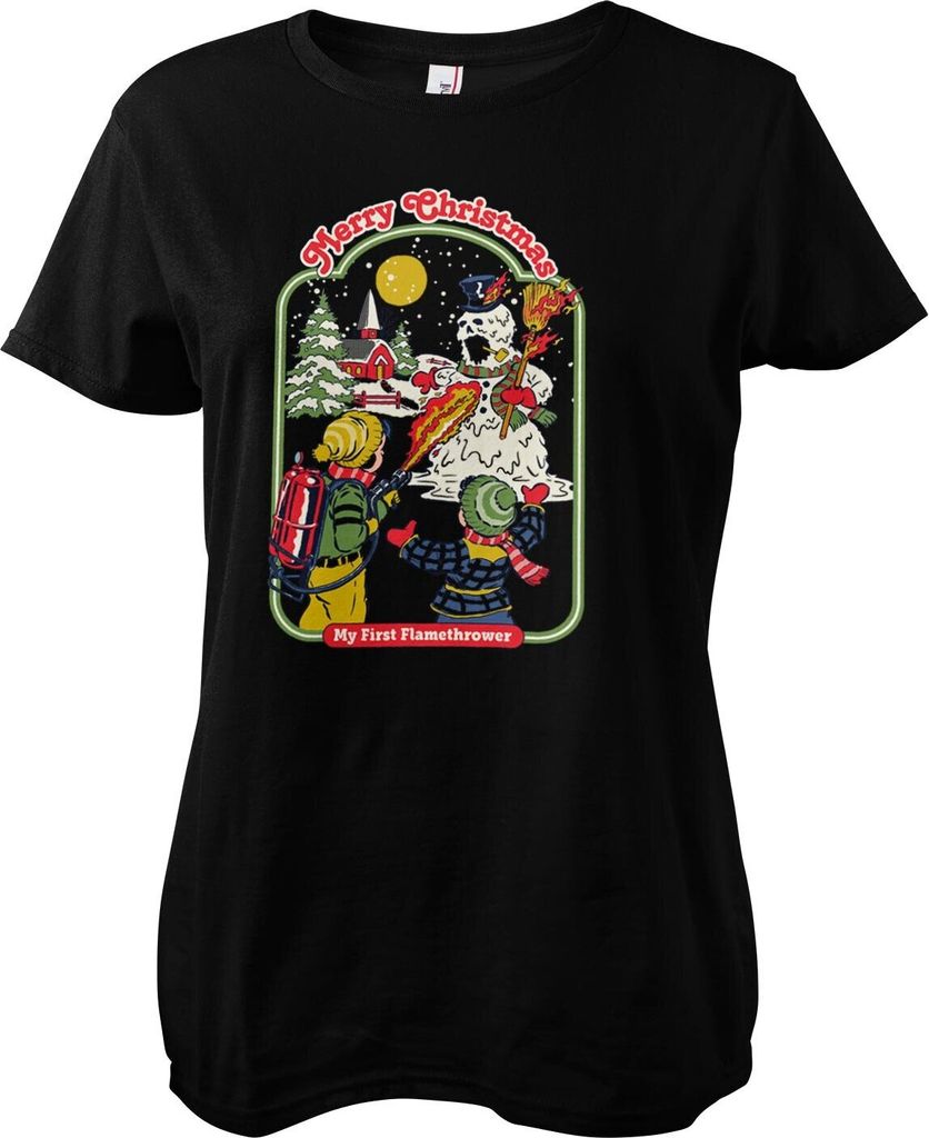 My First Flamethrower Girly Tee - Medium - Black