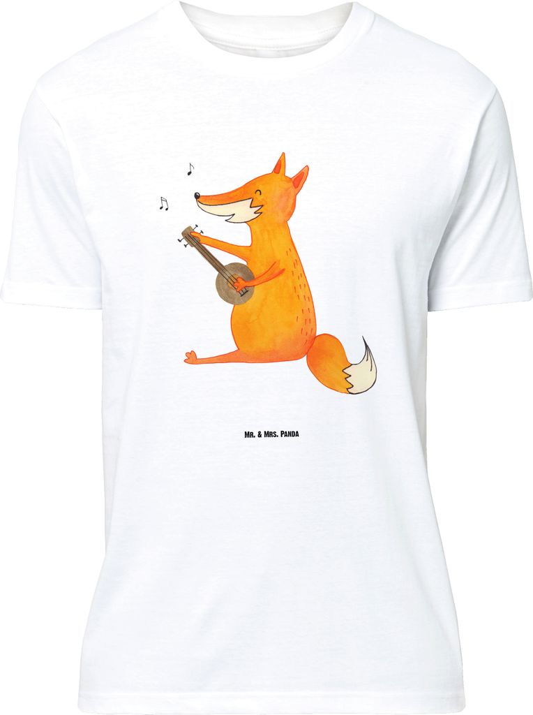 Mr. & Mrs. Panda Größe L T-Shirt Fuchs Gitarre - Weiß - Geschenk, mit Spruch, Singen, Lagerfeuer, Shirt, Trällern, Musik, Tshirt