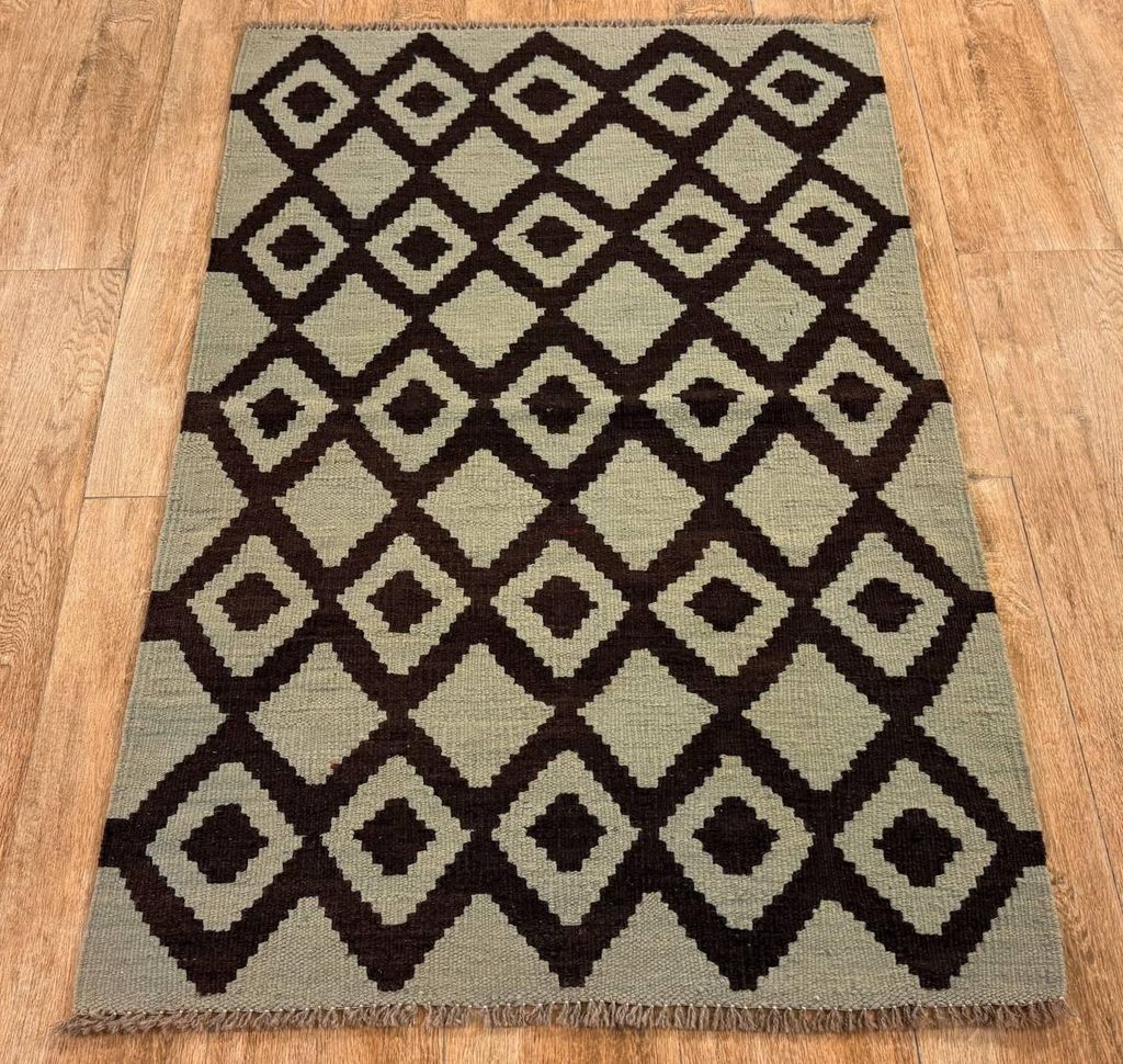 Teppich KELIM ORIGINAL | Farbe: Natur; Größe: 84x129 cm | strapazierfähig und leicht zu reinigen | Wohnzimmer | Schlafzimmer