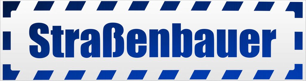 Kiwistar Straßenbauer gestreift Magnetschild Schild magnetisch - 20cm Blau - reflektierend - Magnetfolie für Auto PKW Kfz