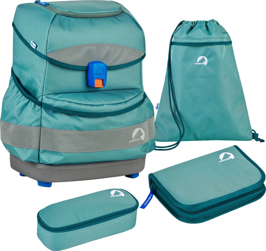 Finkid BUDDY CLASSIC trellis/deep teal Set 4-teilig Schulranzen 158330