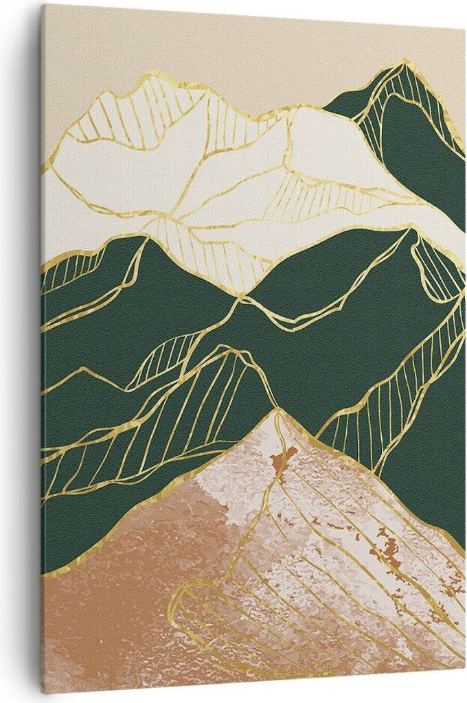 Bild auf Leinwand - Leinwandbild - Einteilig - Abstrakt Landschaft Berge - 70x100cm - Wand Bild - Wanddeko - Wandbilder - Leinwanddruck - Wanddekor...
