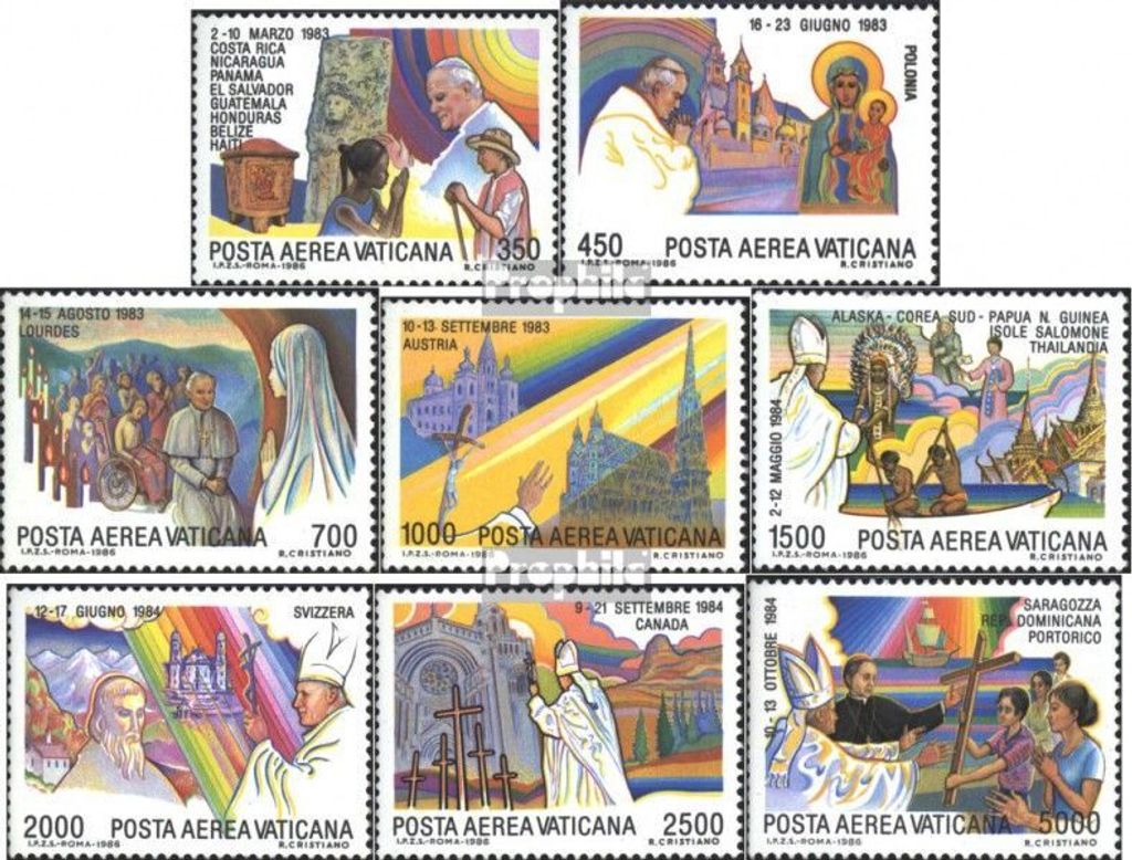 Briefmarken Vatikanstadt 1986 Mi 899-906 (kompl.Ausg.) postfrisch Papstreisen