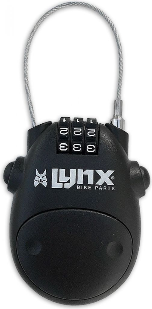 Lynx Aufrollbares Kabelschloss mit Zahlenkombination Knopfdruck 80 cm Stahl