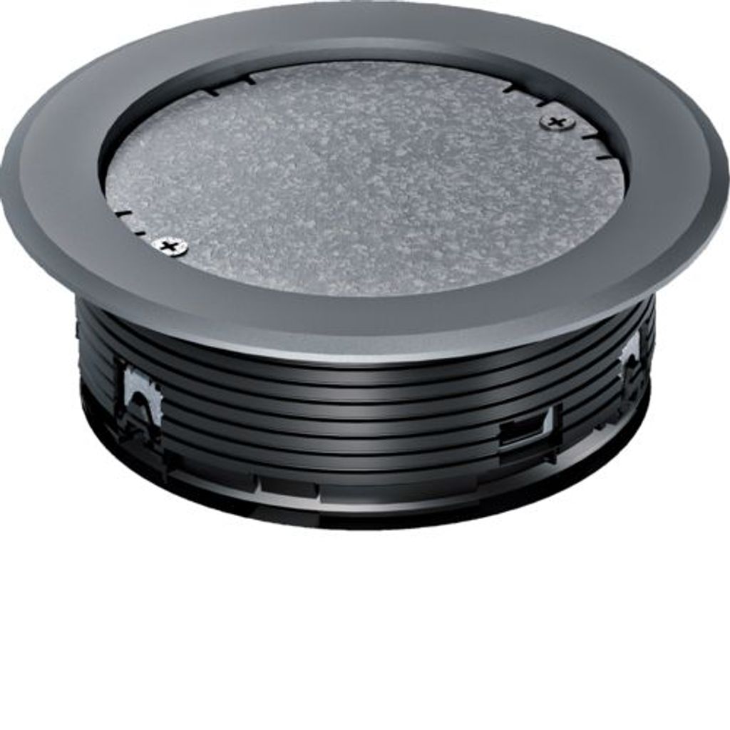 Leitungsauslass mit Blinddeckel für Bodenbelag Spannbereich >32mm eisengrau LAR02KB7011 HAGER