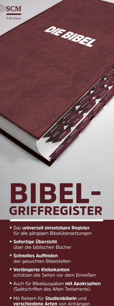 Bibel-Griffregister rot Produktbild 