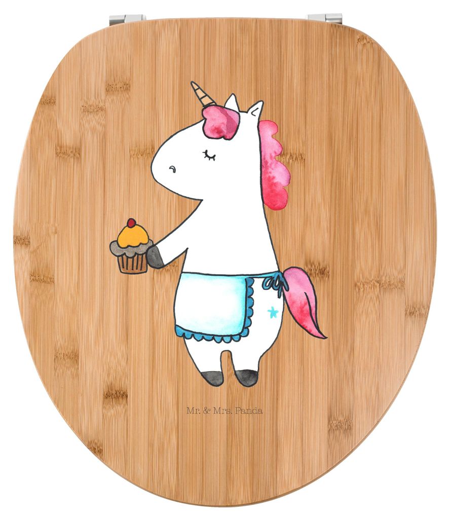 Mr. & Mrs. Panda WC Brille Einhorn Muffin - Transparent - Geschenk, Unicorn, Klo-Deckel, WC-Sitz, Geburtstag, Geburtstagsgrüße, Kekse, Backen, To...