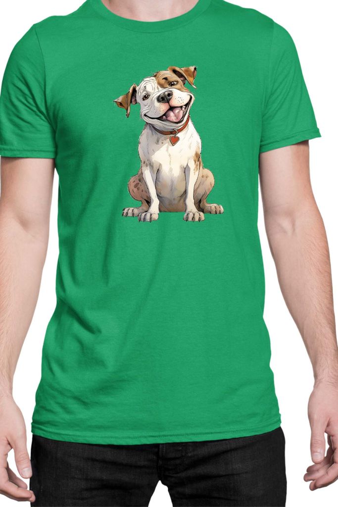 Herren T-Shirt Funny Dogs Breeds American Bulldog Breed Dog Breed, Man 3XL / Grün
