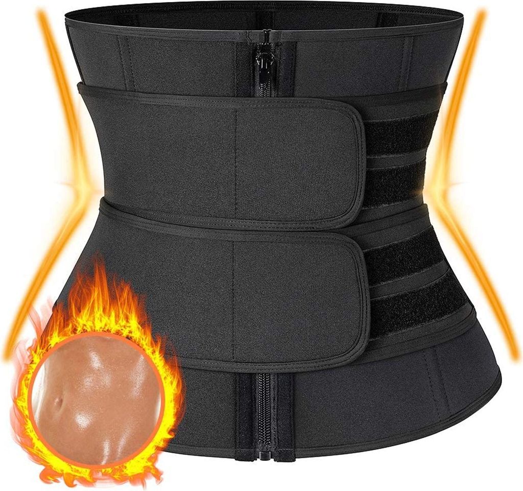 Waist Trainer Neopren Bauchweggürtel, Sport Fitness Gürtel Taille Trimmer Saunaeffekt Schwitzgürtel zur Fettverbrennung Muskelaufbau Saunagürtel M