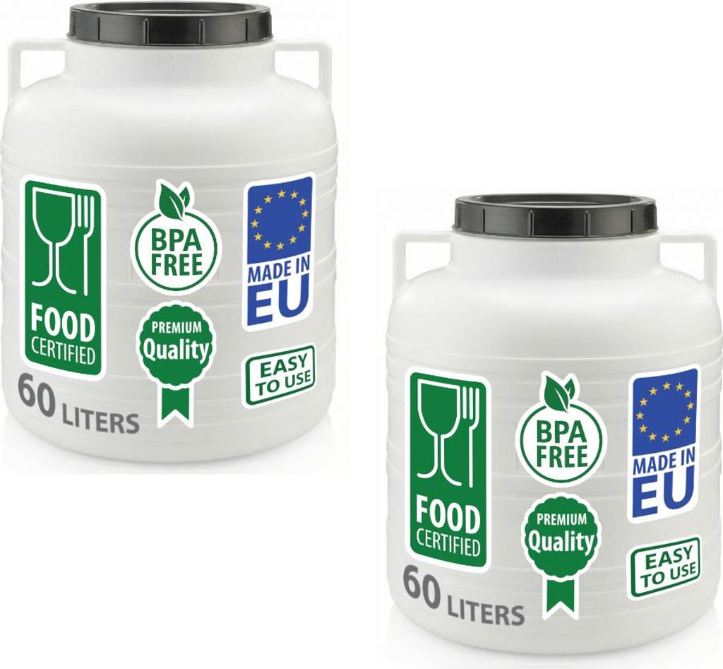 2er Set Weithalsfass Sauerkrautfass Fasssilage Regen Fass Produktbild 