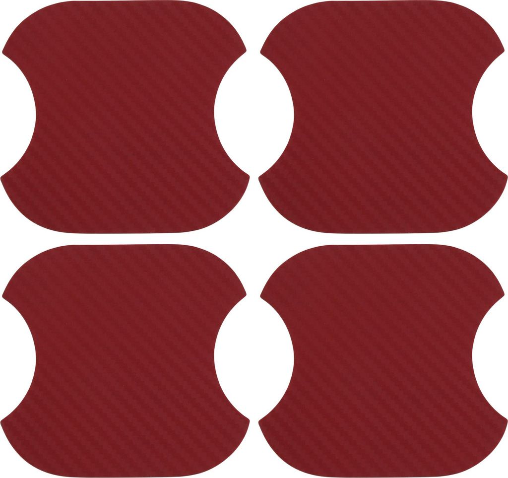 Auto Magnet Auto Türgriff Kratzschutz 91x93mm Anti-Kratzer| Türgriff Schutzfolie Fiber Rot 4 Stück