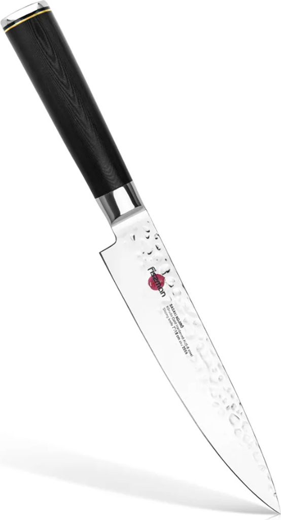 Fissman-Kensei Kojiro-Schneidemesser, AUS-8-Stahl, 18 cm, silber/schwarz