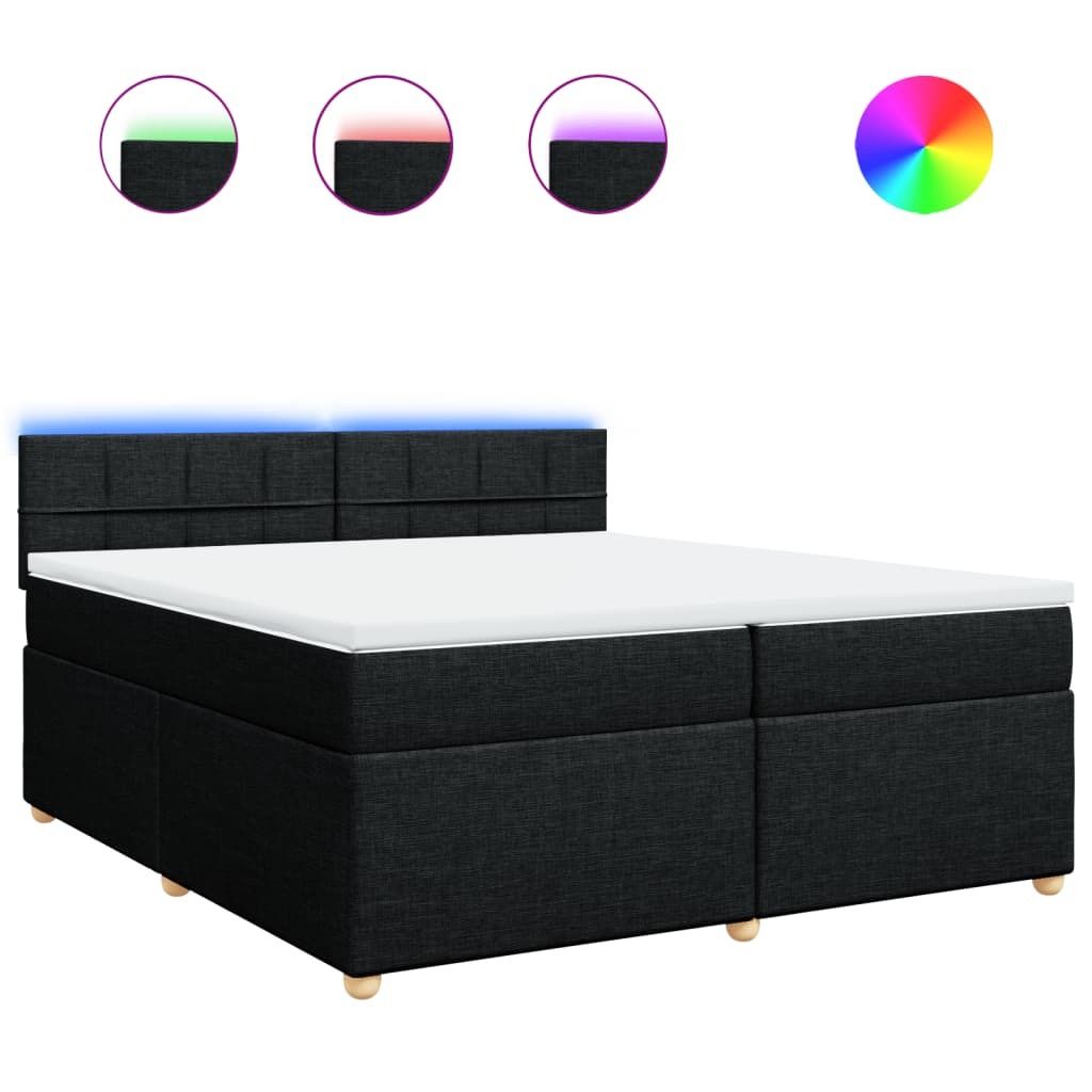 (Robust Möbel)Boxspringbett Modernes/Doppelbett - Polsterbett Erwachsene/r /Kind - mit Matratze Schwarz 200x200cm Stoff - Klassische Betten DE...