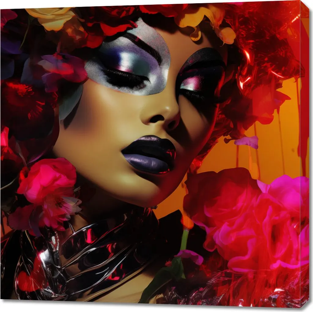 Décorer son Salon avec l'Image Fleurs Diva 90x90 cm - Ambiance Zen