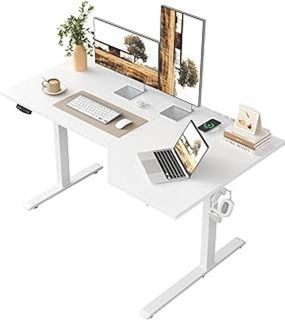 Klicelor L-förmiger Höhenverstellbarer Schreibtisch, 160 x (60-90 cm), Elektrischer Stehpult, Sitz-Steh-Schreibtisch für das Home Office, Ergono...