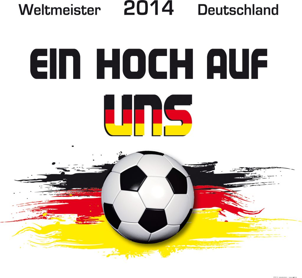 Fußball Kunstdruck Bild - Deutschland Weltmeister 2014, Ein Hoch Auf Uns (70 x 70 cm)