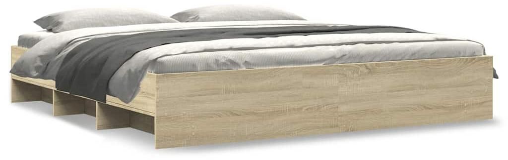 vidaXL Bettgestell ohne Matratze Sonoma-Eiche 180x200 cm Produktbild 