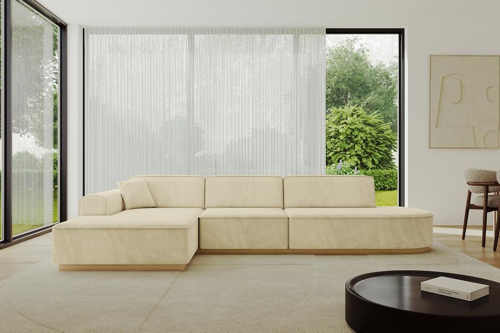 ALTDECOR Ecksofa in L-Form IREA-L2-v2 327x165x80 cm Beige Corner Sofa Eckcouch Couch Wohnlandschaft Cauchsofa