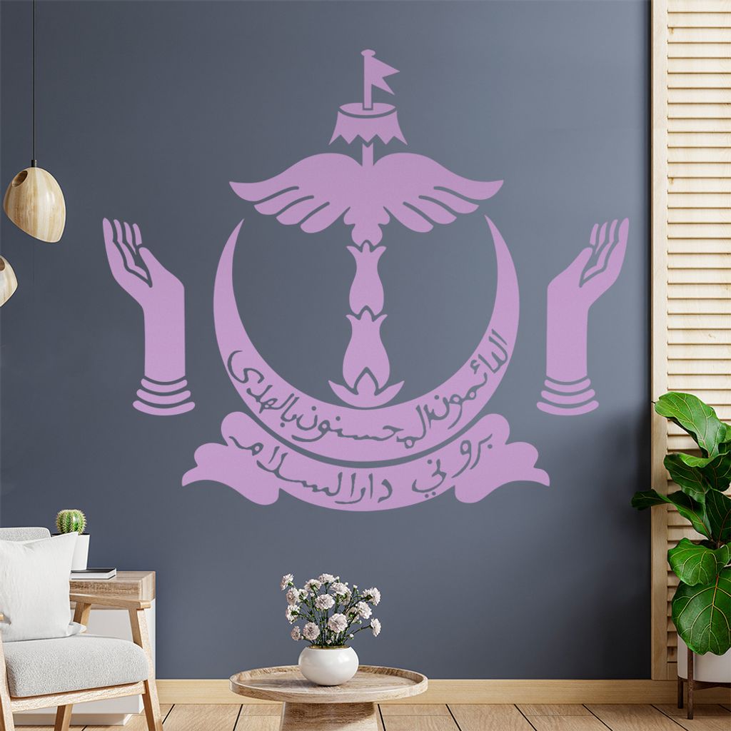 Brunei Wappen Wandtattoo Wandaufkleber Wall Sticker - Dekoration, Küche, Wohnzimmer, Schlafzimmer, Badezimmer