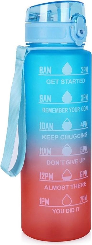 Stylová 1l láhev na vodu s Ombre designem a inspirativními Obrázek produktu 