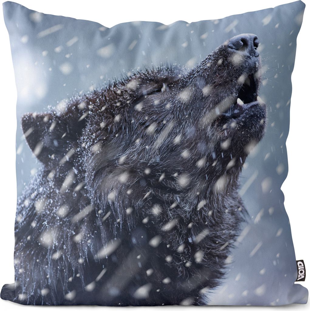 VOID Wolf Wildtier Jagd Raubtier Kissenbezug Kissenhülle Polyester wasserfest Outdoor Indoor