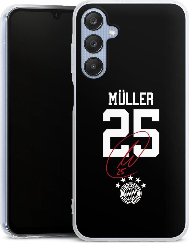 DeinDesign Handyhülle für Samsung Galaxy A25 5G Silikon Hülle Case Smartphone Schutzhülle FC Bayern München FCB Thomas Müller