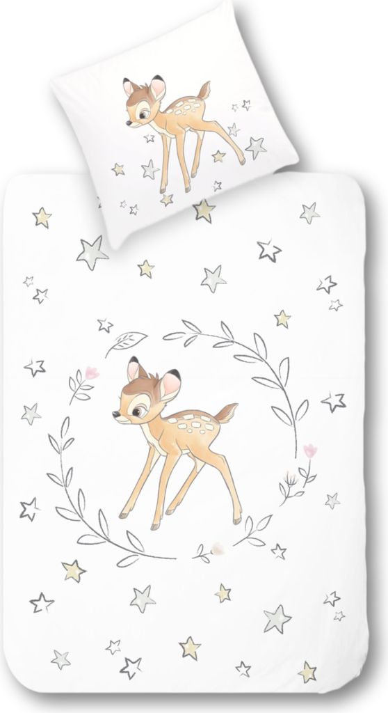 Bettwäsche Biber/Flanell Bambi & Klopfer 135x200 + 80x80 cm, 100% Baumwolle