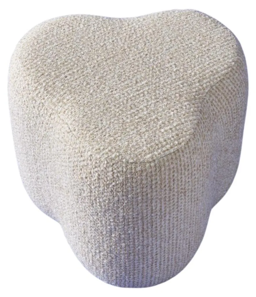 Pouf trèfle en tissu coloris écru 53 cm - Siège d'appoint confortable