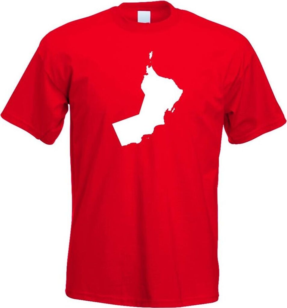 Kiwistar - T-Shirt - rot - Oman Umriss Kontur Herren Funshirt Bedruckt Design Sprüche Spruch Motive - mit Motiv Bedruckt - Funshirt Design - Sport...