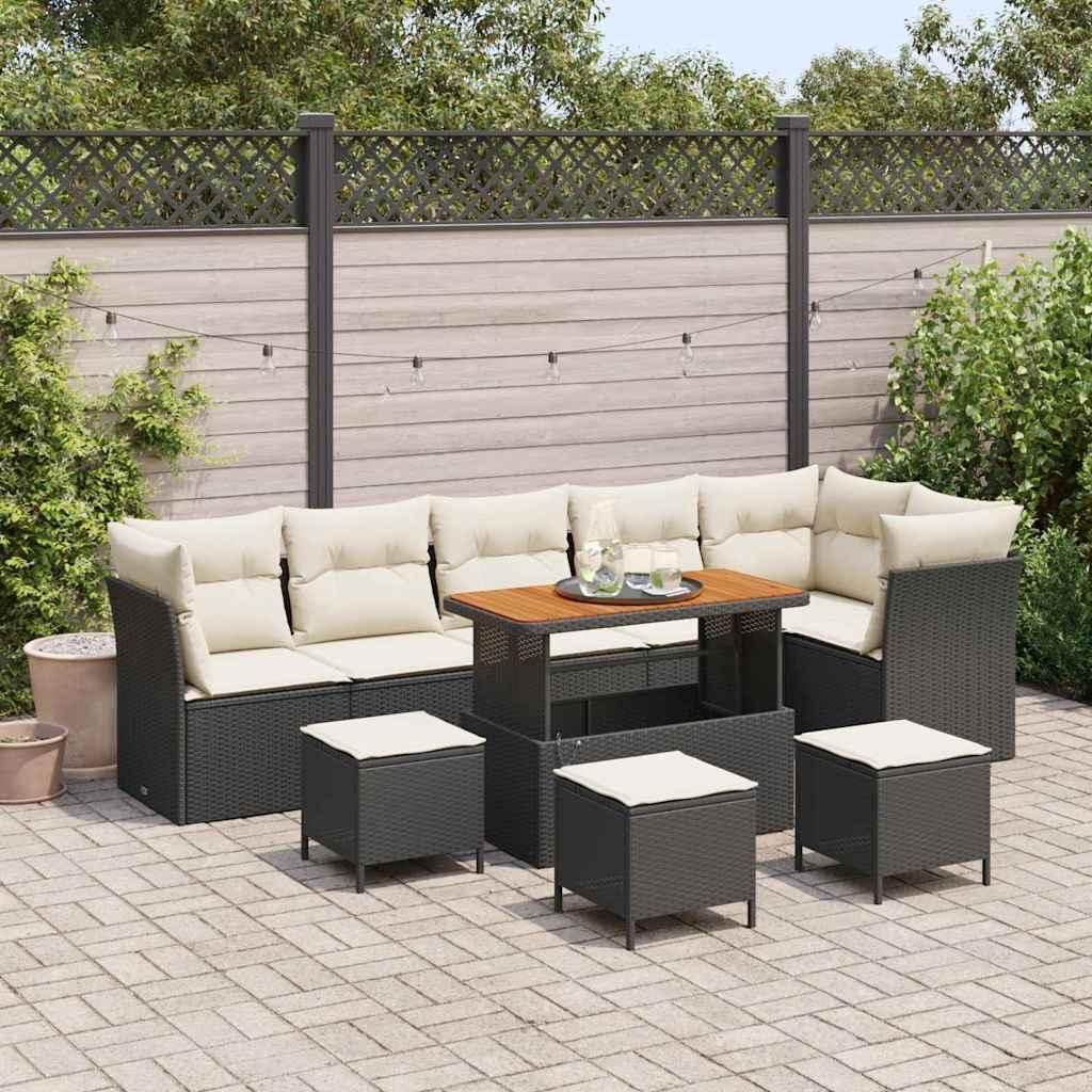 Maison Exclusive - Gartensofa-set 10 pcs Schwarz Poly-Rattan