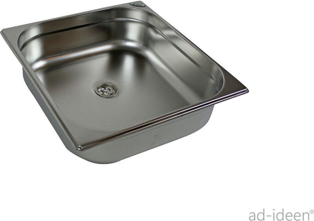 Edelstahl Spülbecken Camping Spüle Waschbecken + Ablauf 354x325x100 Reisemobil