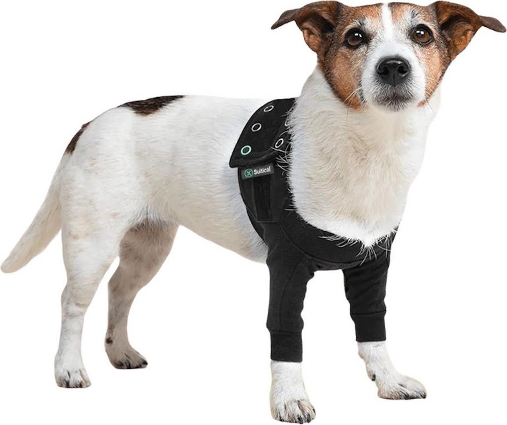 Suitical Recovery Front Leg Double Sleeve Dog schwarz, Größe: 3XS