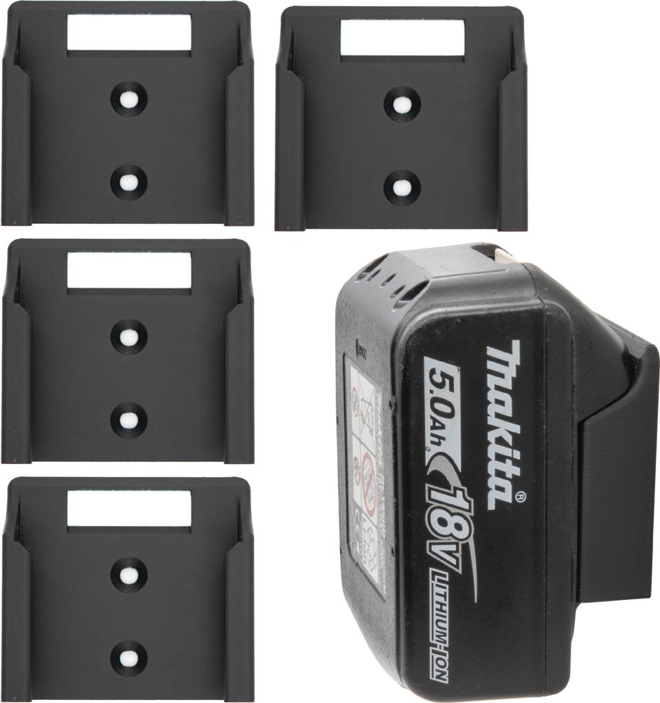 4x Akkuhalter für Makita Akku Wandhalter Akkuwandhalter Produktbild 