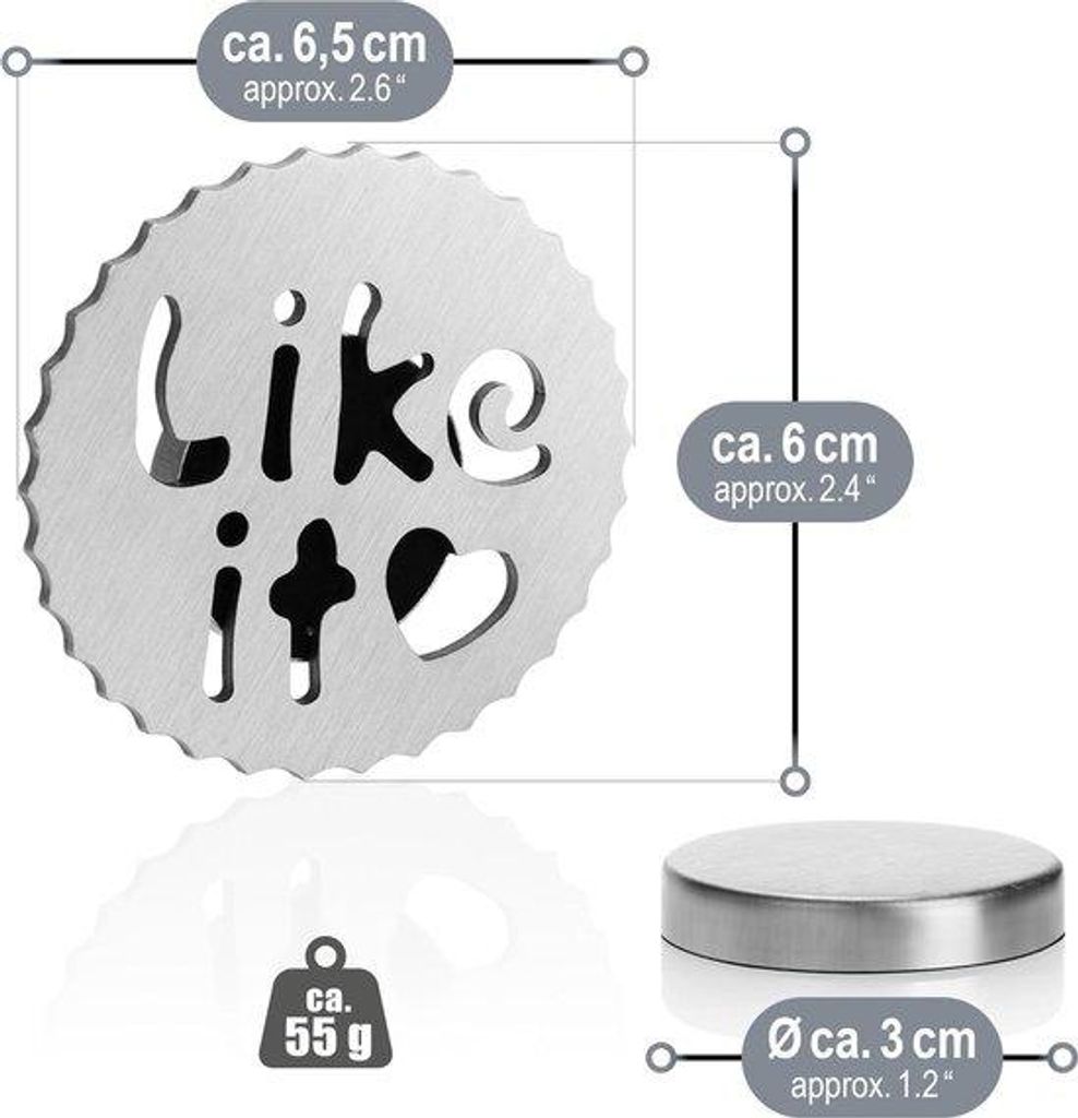 4x Edelstahl-Tischdeckengewichte, magnetisch, 55g Produktbild 