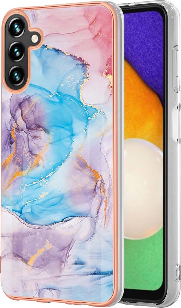 Hülle für Samsung Galaxy A34 Muster TPU Silikon Stoßdämpfer Bumper Schutzhülle Blau