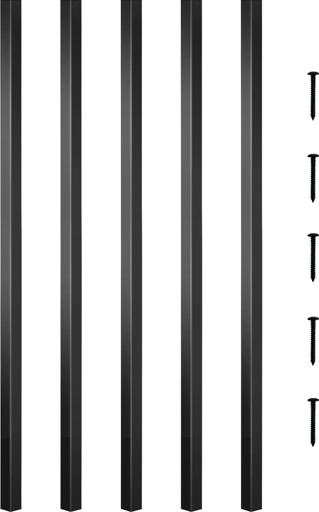 VEVOR 101 Balustres Aluminium 66x1,9cm - Garde-corps Terrasse Noir