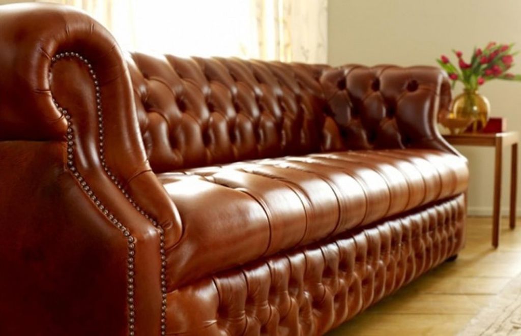 Chesterfield Dreisitzer Sofa Couch Leder Polster Design Sitz Couchen Textil Neu
