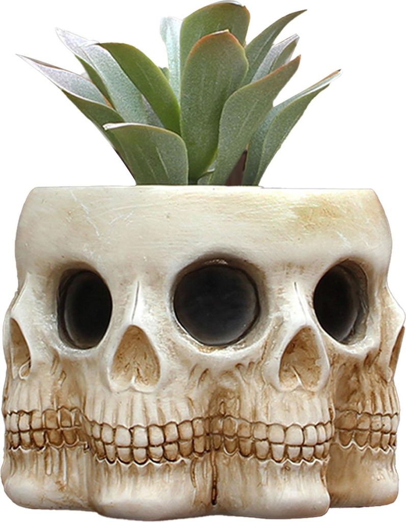 Multifaceted Skull Planter Ornaments Resin Home Garden Horror Skull Decoration Landscape