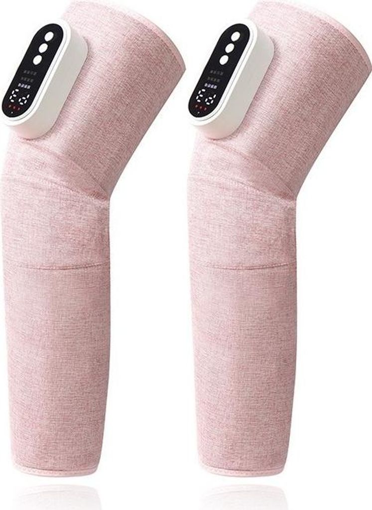 INF Kabelloses Beinmassagegerät Set - Luftkompression, Wärme, Einstellbare Passform, 2 Stück Rosa