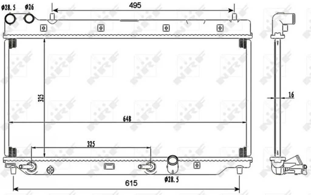 Radiateur Aluminium NRF 53110 Performance - Pour Honda Jazz II OE 19010