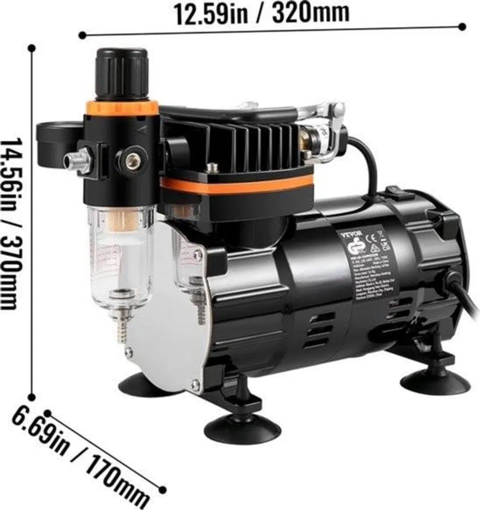 Kit aérographe complet avec compresseur 120W et 3 buses interchangeables