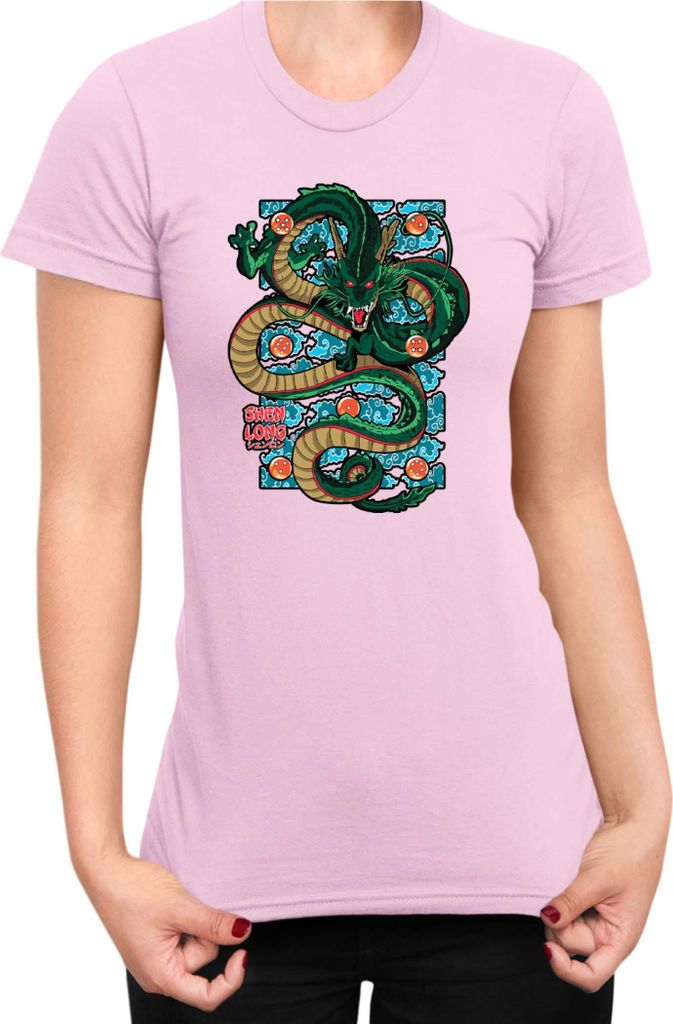 Damen T-Shirt Japan Manga Anime Comics Animation Dragon Anime Manga Ball Dragon Shenglong, Lady XS / Hellrosa