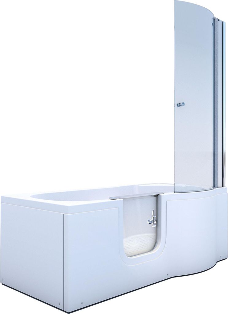 Seniorendusche und Badewanne mit Tür S12D-L-EC Dusche 170x85cm