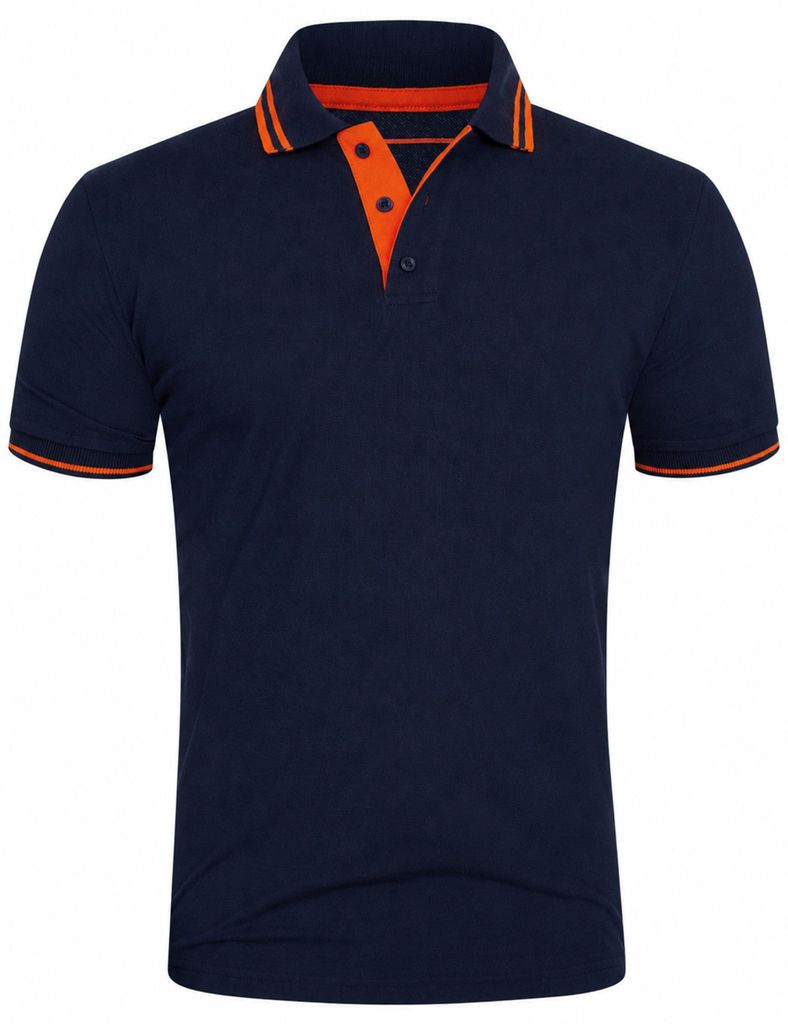 Rello & Reese Herren Poloshirt RRCOLIMA Herren Kurzarm Polo-Hemd T-Shirt in Piqué-Qualität