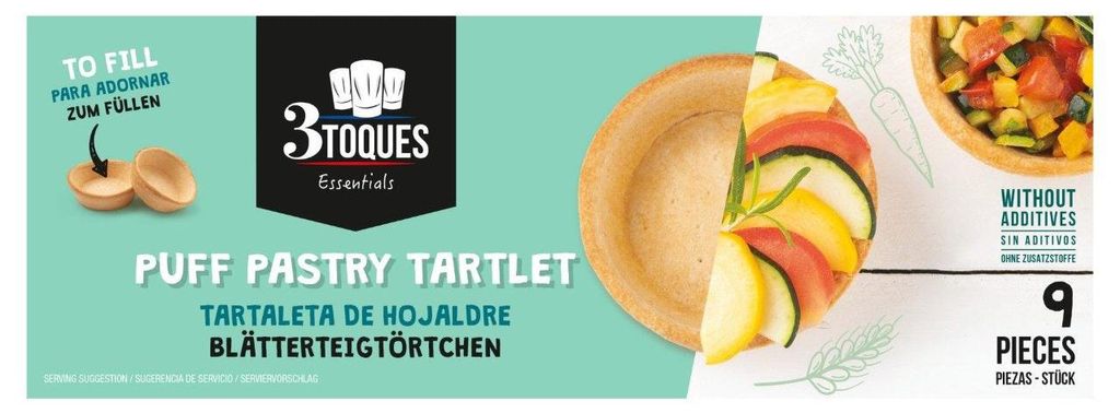 3Toques quiche z lístkového cesta, pripravený na plnenie, Obrázok produktu 