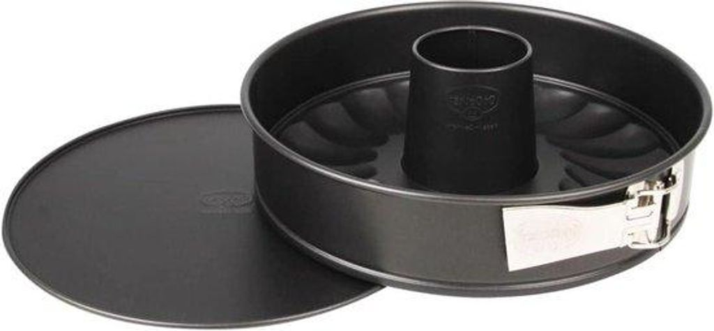 Backofenblech mit flachem Rohrgrund Ø 26 cm Stahl nicht stickend schwarz